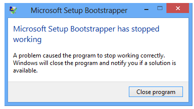 Sửa lỗi: Microsoft Setup Bootstrapper has stopped working Office 2007,  2010, 2013, 2016 