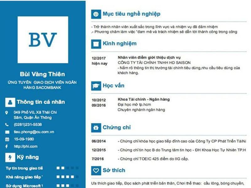 Kinh nghiệm viết CV xin việc tại các ngân hàng 2020