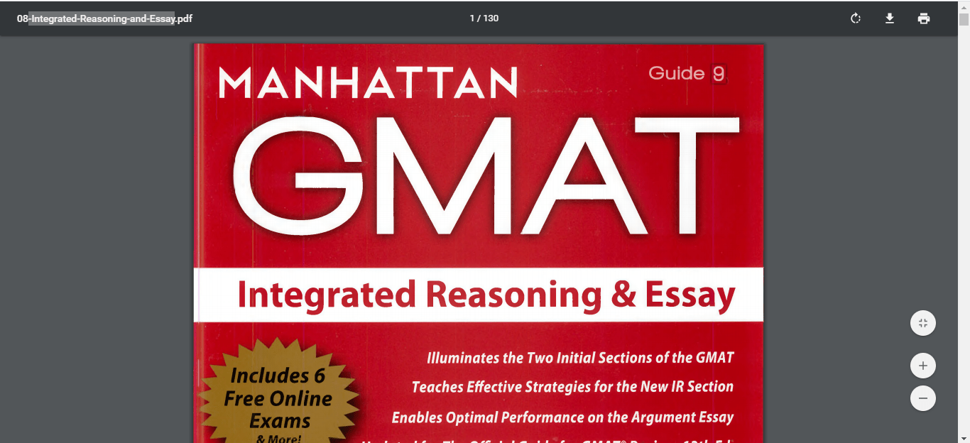 Tài liệu "Integrated Reasonin and Essay" ôn thi GMAT - Kèm link tải miễn phí