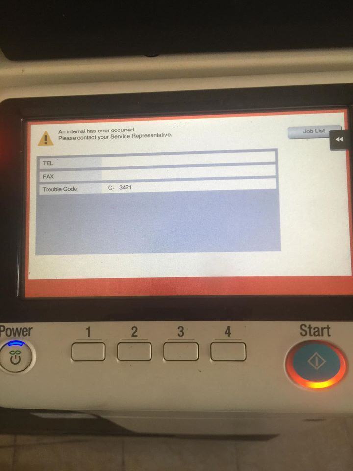 Những mã lỗi trên máy photocopy Bizhub và cách khắc phục