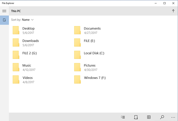 Giao diện File Explorer mới