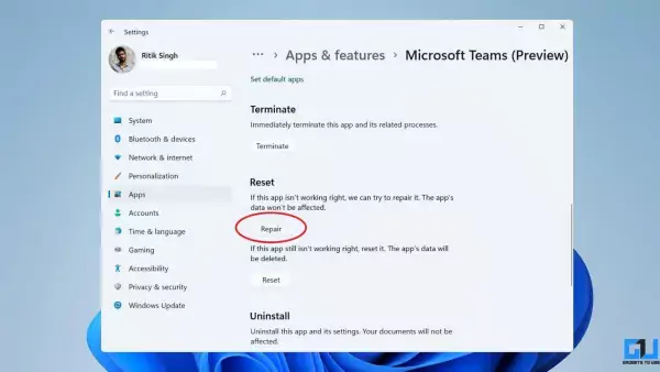 Sửa lỗi màn hình trắng khi mở Microsoft Teams trên Windows 11