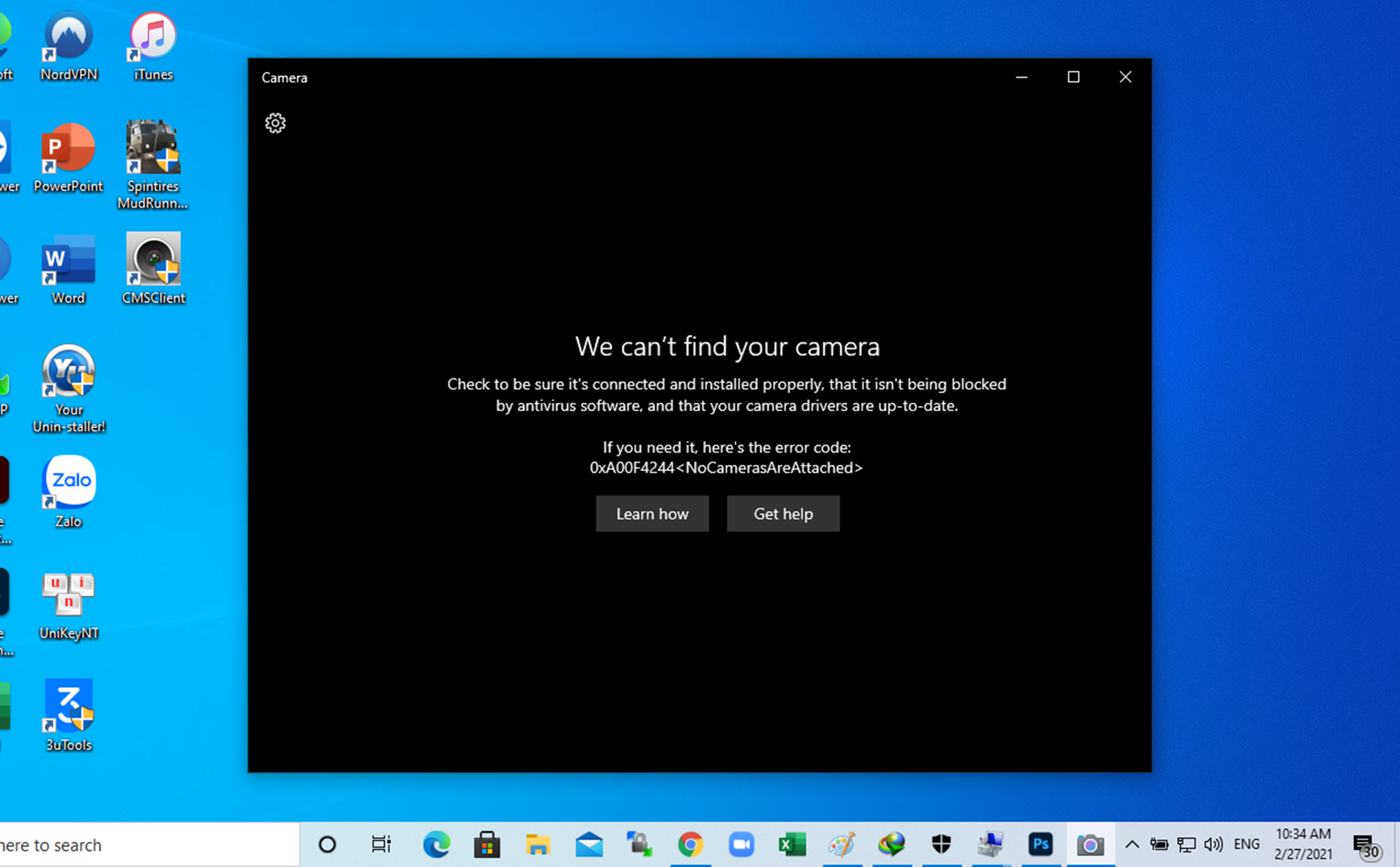 Khắc phục lỗi 0xA00F4244 we can't find your camera trên Windows 10 - Ngolongnd.net