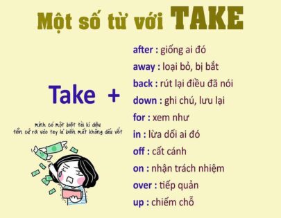 Các cụm từ đi với TAKE - Bài tập Phrasal verb với take