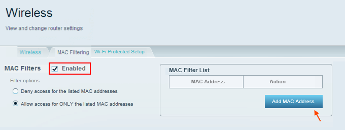 Add MAC address