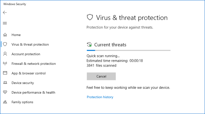 Scan for viruses