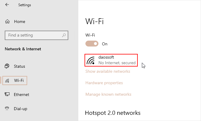 Select WiFi settings
