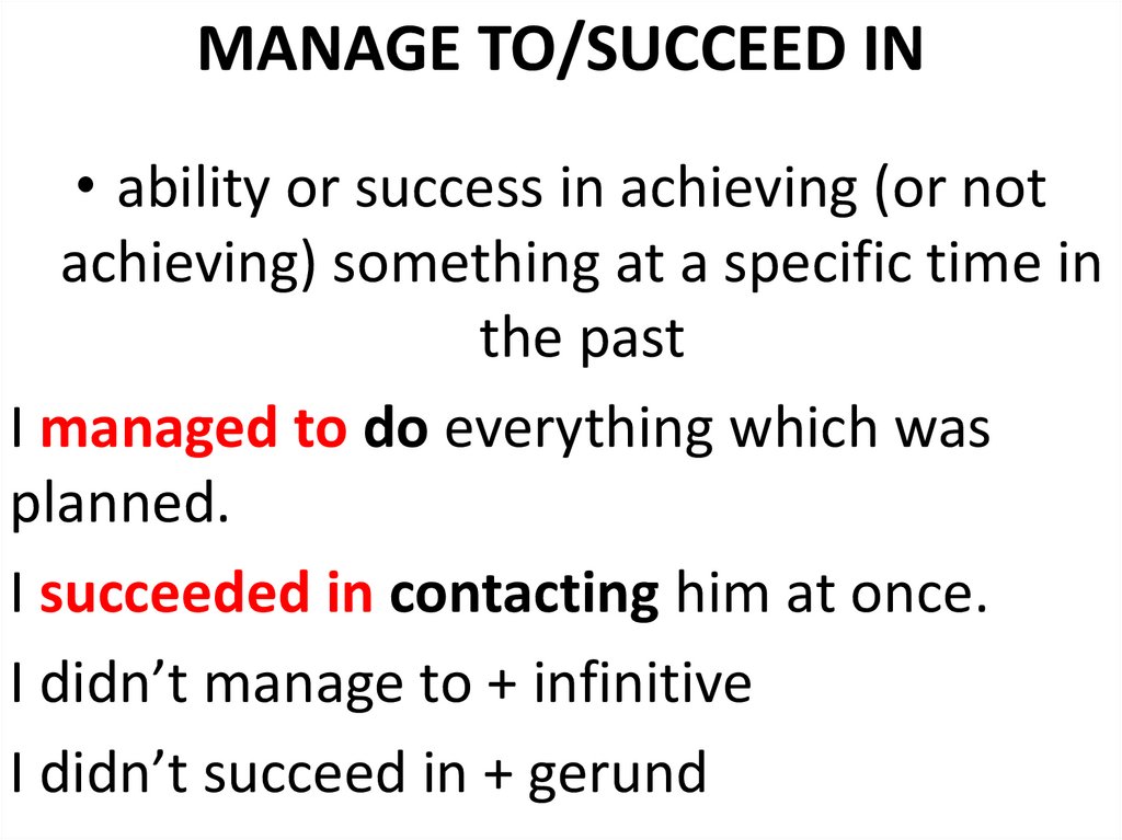 phân biệt manage to và succeed in