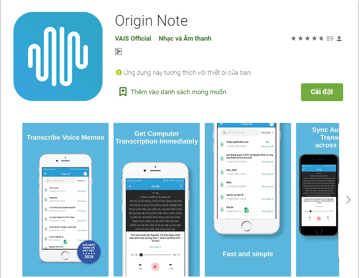Origin Note - phần mềm chuyển giọng nói thành văn bản đáng tin cậy