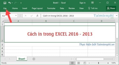 Cách in file excel chuẩn trên excel 2016, 2013