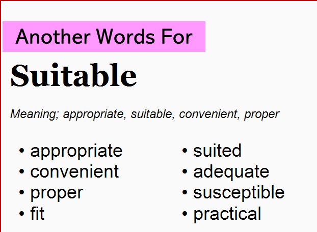 Suitable nghĩa là gì?
