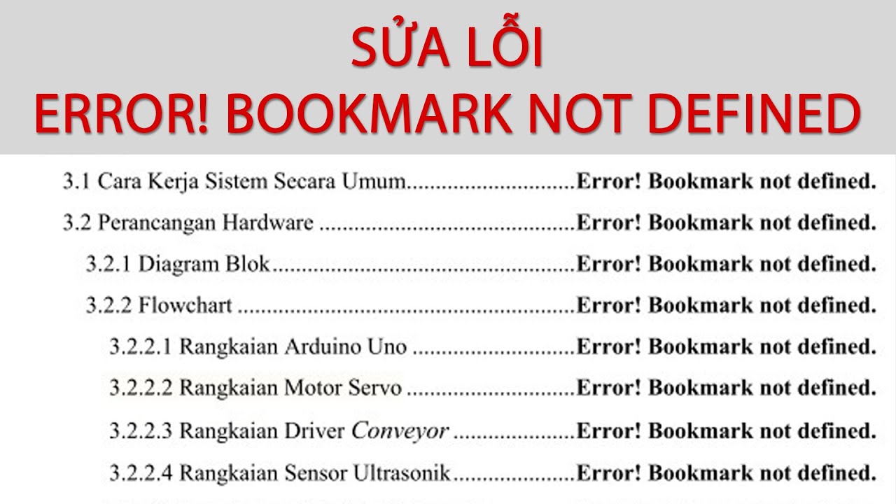 Lỗi error bookmark not defined cách khắc phục hiệu quả