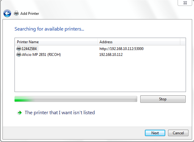 add a network printer